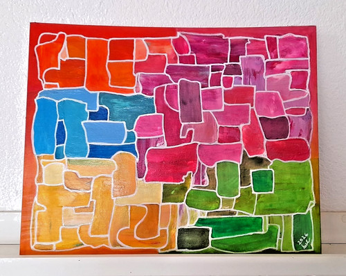 Acrylmalerei auf leinwand - auf,